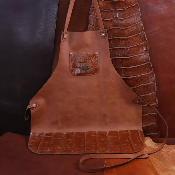 No. 24 Leather Apron with Alligator Trim- Private Stock