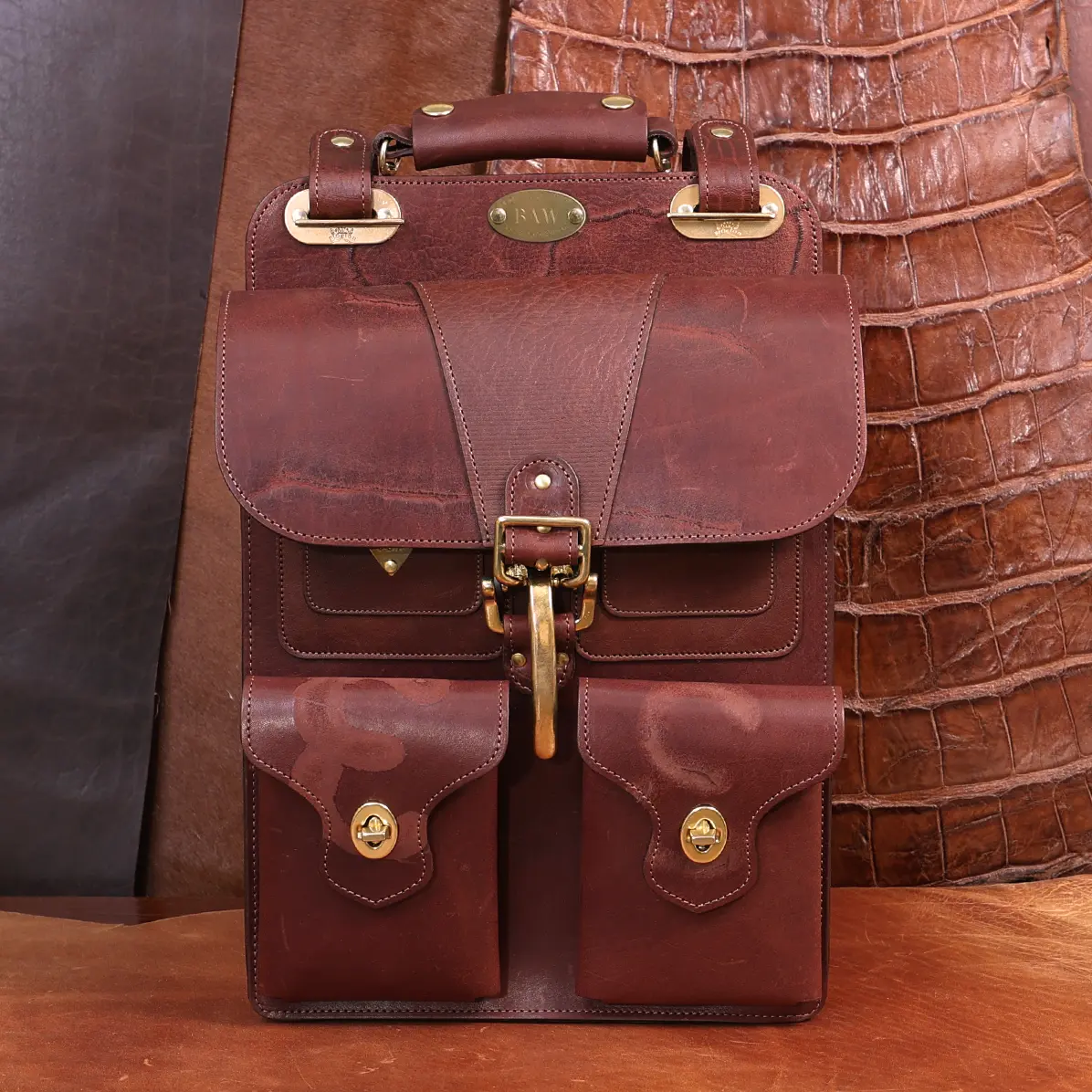 View larger image of Branded leather dispatch bag in Colonel's Private Stock