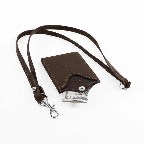 Leather ID Badge Holder with Lanyard