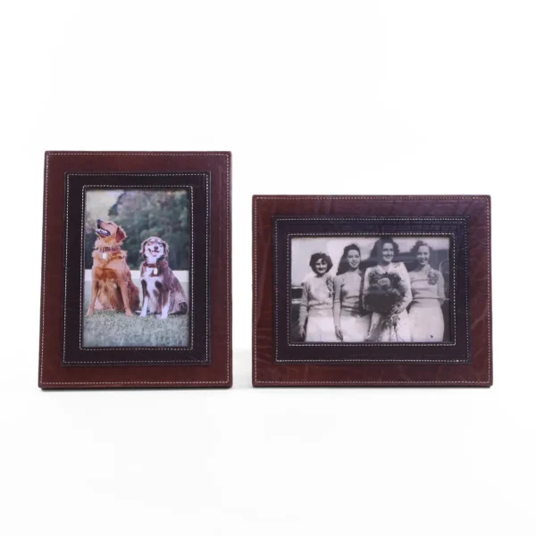 No. 10 Full-Grain 5×7 American Steerhide & Buffalo Leather Picture Frame