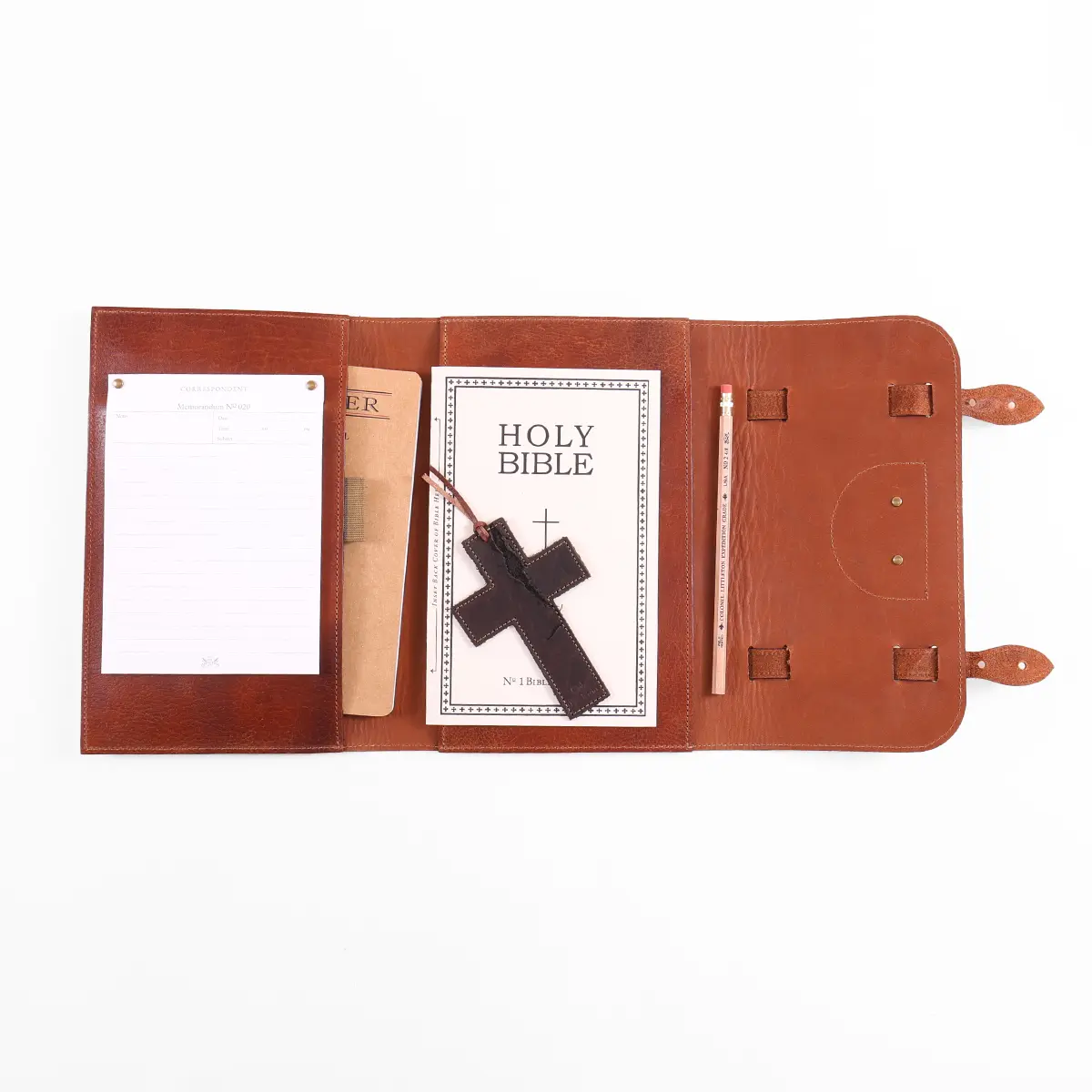 View larger image of No. 1 leather Bible cover in Tobacco Buffalo - colonel's private stock