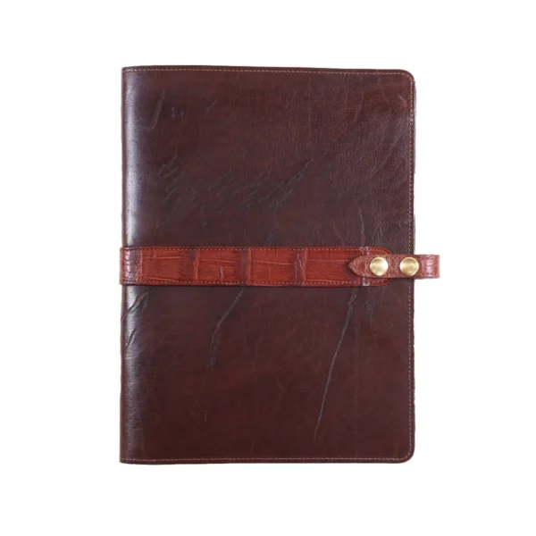 Rugged – No. 18 Leather Portfolio with Alligator Trim – Private Stock