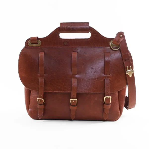 Rugged – No. 1 Saddlebag Briefcase in Rugged American Steerhide- Private Stock
