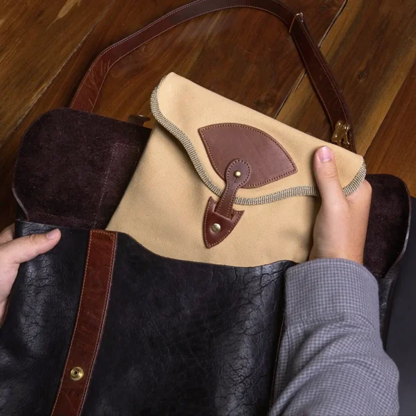 Tech & Travel Pouch – Canvas with American Steerhide Trim